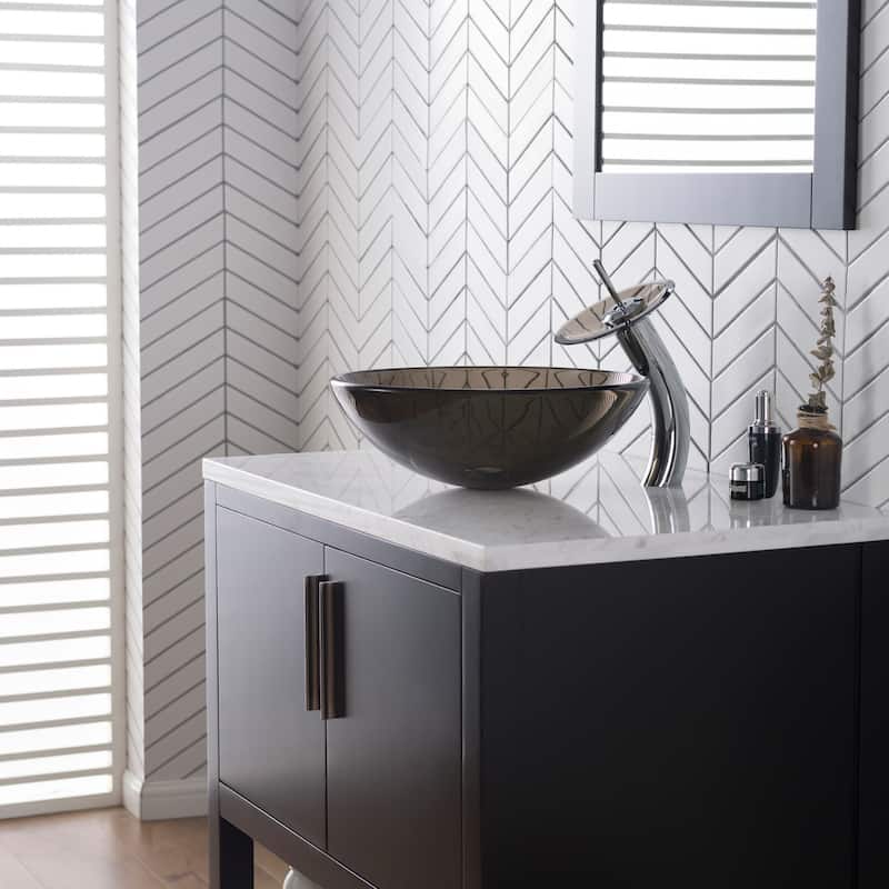 Kraus Waterfall Single Hole Vessel Bathroom Faucet - Metal Pop-Up