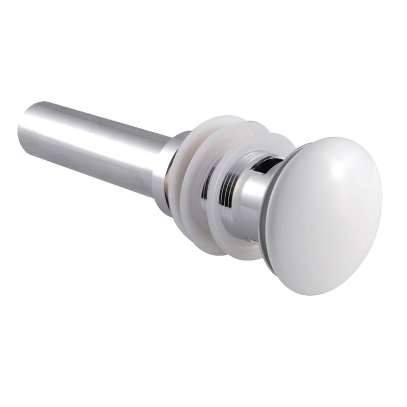 Trimscape Push Pop-Up Drain with Overflow - Polished Chrome/White