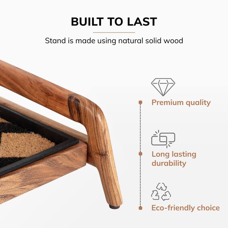 Jani Single-Tier Natural Stand 2-Pair Rubber Boot Tray