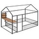 preview thumbnail 6 of 32, Metal Full Size Bed House Bed with Desk,Smart Storage and USB Ports,Kids Bed Design