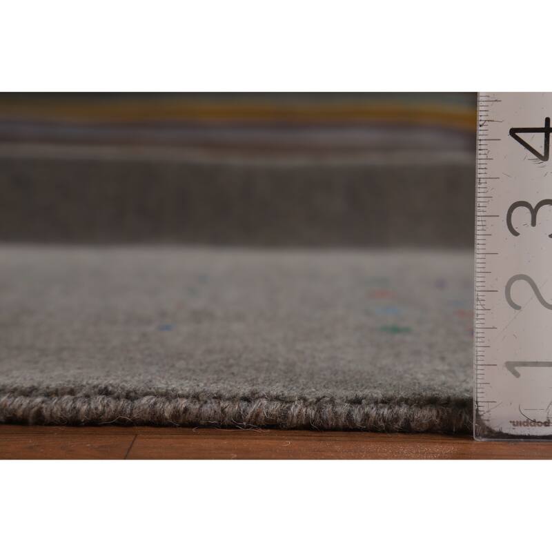 Hand Knotted Oriental 100% Wool Carpet Tribal Tribal Greys & Charcoal Gabbeh Area Rug - 10' 1'' X 8' 1''