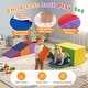 preview thumbnail 8 of 8, Gymax 7PCS Soft Foam Climbing Blocks Set w/Slide & Tunnel Waterproof &