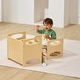 preview thumbnail 8 of 8, Natural Wood Plywood Montessori Table Chair Set with Pattern & Adjustability - 15 x 11.8 x 14.2 in