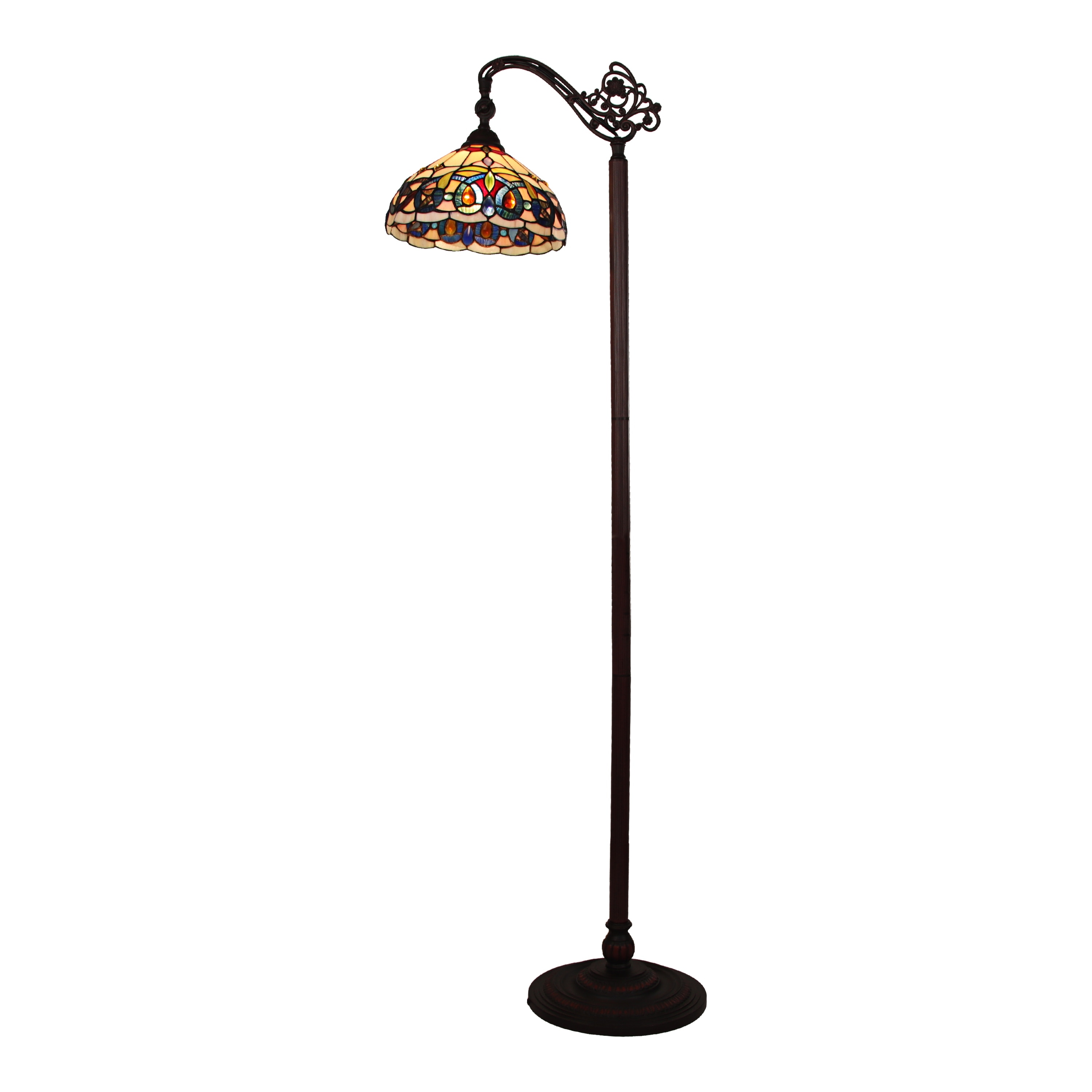 Tiffany-Style Victorian Design 1-light Dark Bronze Floor Lamp