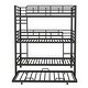 preview thumbnail 11 of 10, Antique Black Twin Metal Triple Bunk Bed with Trundle & Ladder