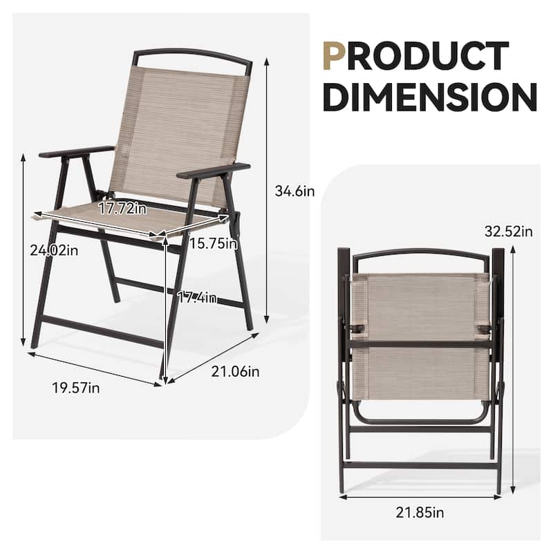 VredHom 4PC Patio Folding Outdoor Dining Chairs