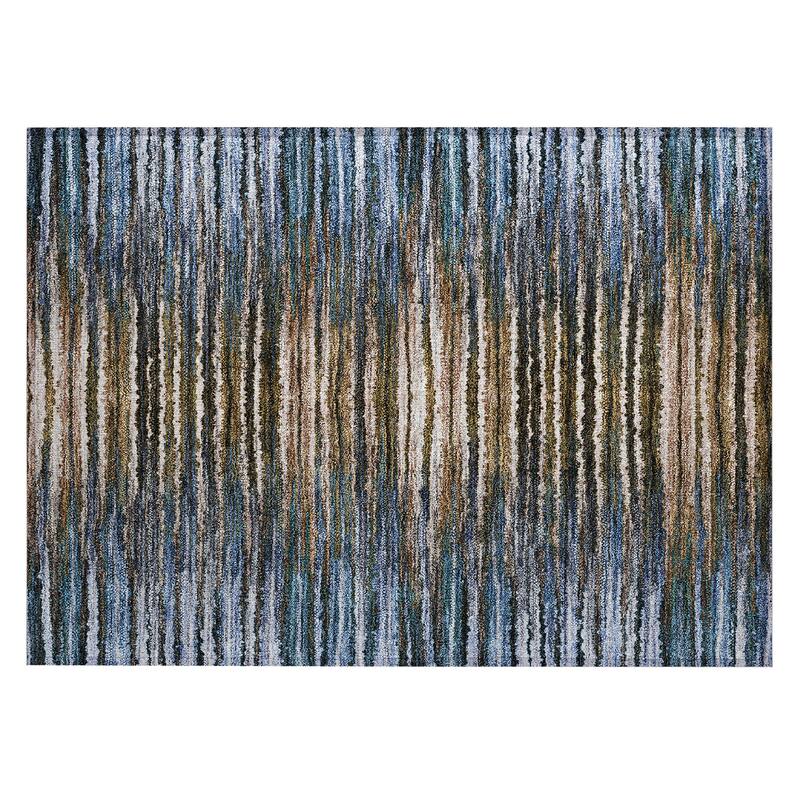 Machine Washable Indoor/ Outdoor Chantille Jagged Stripes Rug