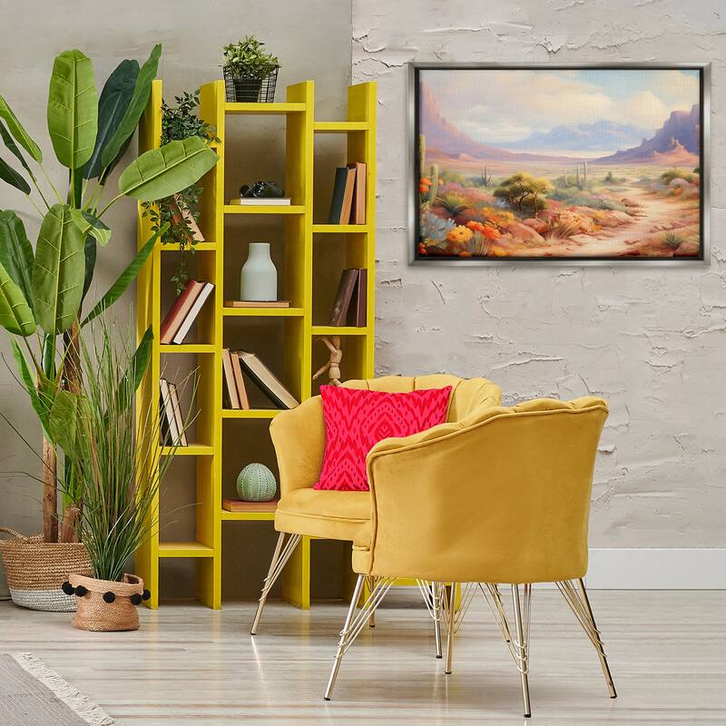 Stupell Flower Lined Desert Path Framed Floater Canvas Wall Art Design By Franklyn Gregory