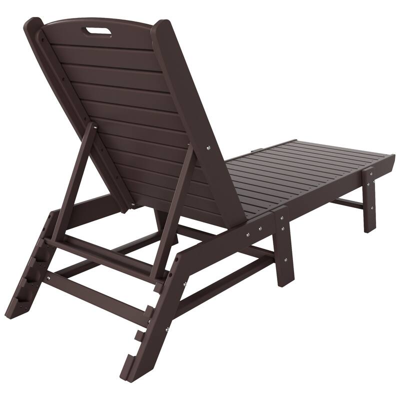 Laguna Hdpe All Weather Outdoor Patio Pool Reclining Armless Chaise Lounges With Square Side Table (3-Piece Set)