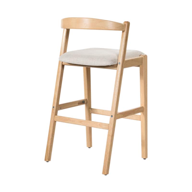 Christopher Knight Home - Ravenswood Rubber Wood Bar Stool with Fabric Upholstered Cushion（Set of 2）