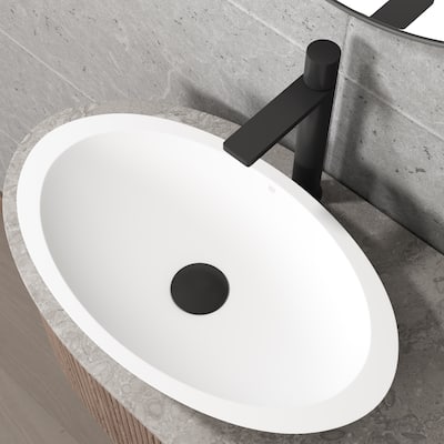 VIGO 1.75" W Vessel Bathroom Sink Pop-up Drain and Mounting Ring in Matte Black