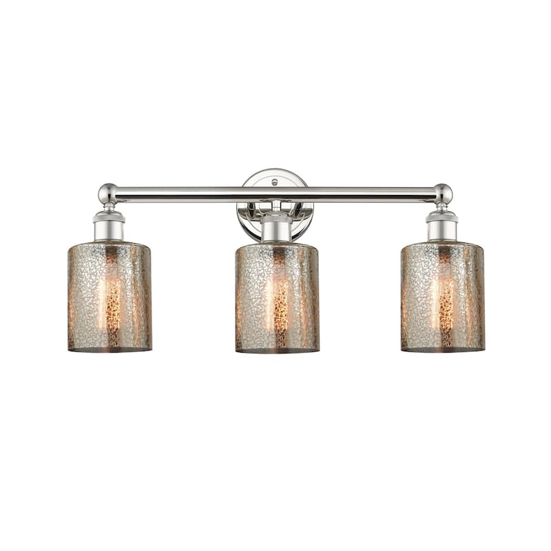 Innovations Lighting 616-3W-12-23 Cobbleskill Vanity Cobbleskill 3 - Polished Nickel / Mercury