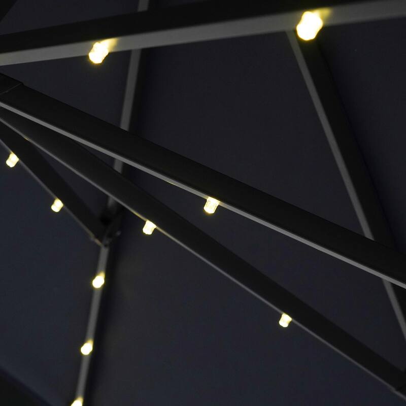 Furniture of America Spring 10-foot LED Steel Cantilever Offset Tilt Roma Umbrella