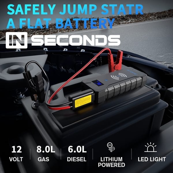 Jump Starter 2000A Car Battery Charger 22000mAh 12V Lithium Car Battery Booster Pack Portable Car Jump Starter - Bed Bath & Beyond - 39915784 Jump Starter 2000A Car Battery Charger 22000mAh 12V Lithium Car Battery Booster Pack Portable Car Jump Starter - Bed Bath & Beyond - 39915784