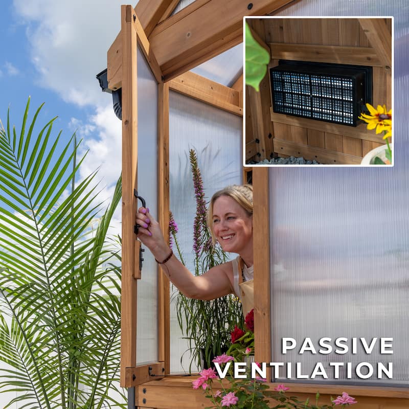 Backyard Discovery Savannah Chalet-Style 14.5' x 12' Cedar Greenhouse