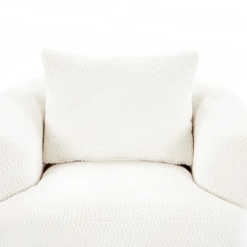 360 Swivel Upholstered Barrel Sofa Chair