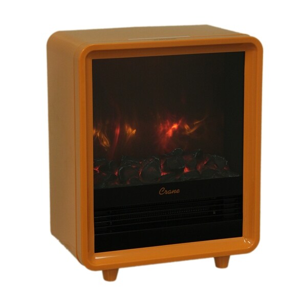 Shop Crane Ee8075 Electric Fireplace Heater Orange Overstock