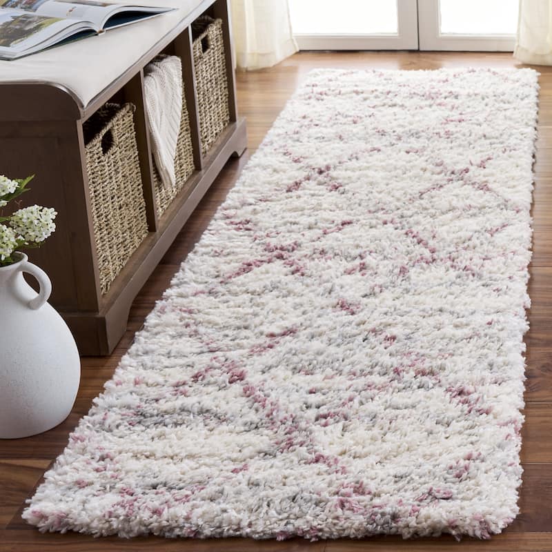SAFAVIEH Fontana Shag Marye Modern Trellis 2-inch Thick Rug