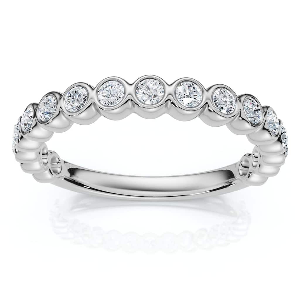 Bliss Diamond 1/2Ct Diamond Wedding Ring Channel Set Gold or Platinum Lab Grown EF/VS