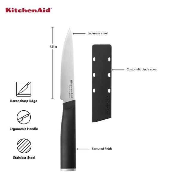 KitchenAid Classic FineEdge Utility Knife, 4.5Inch, Black Bed Bath