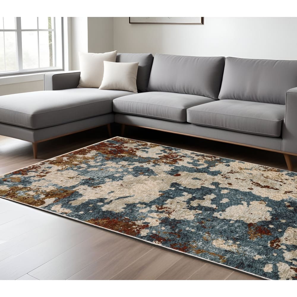 HomeRoots Abstract Modern Runner Area Rug