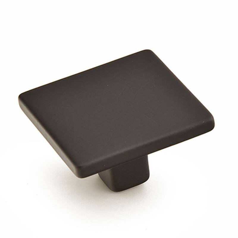 Schaub and Company Armadio Modern 1-3/8" Square Cabinet Knob - Made in - Matte Black