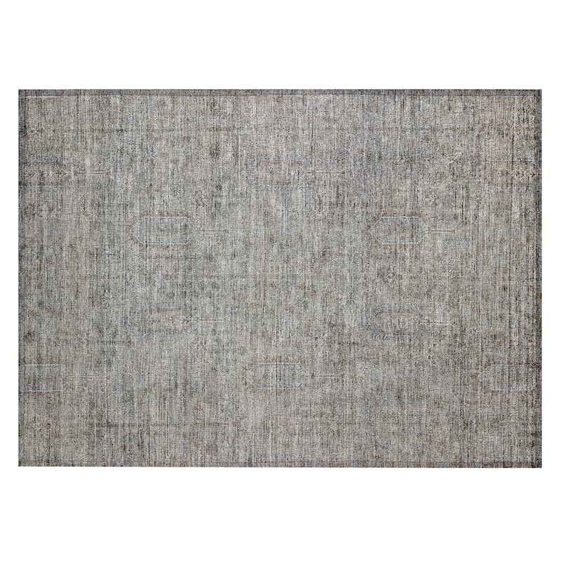 Machine Washable Indoor/ Outdoor Chantille Distressed Traditional Rug