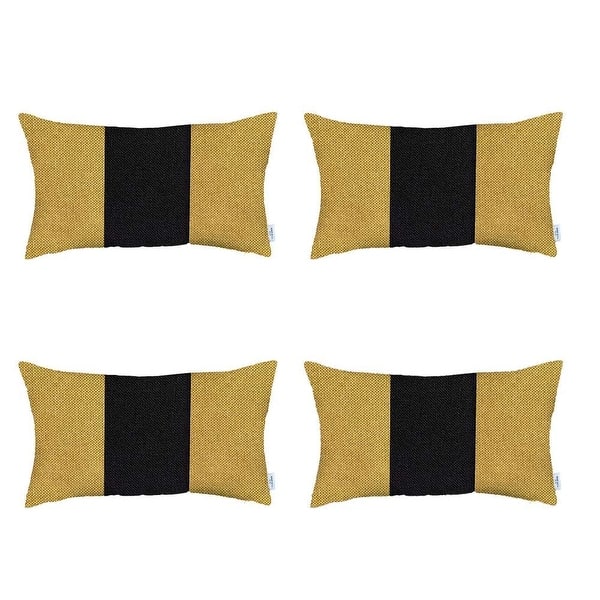 Set of 4 Yellow and Black Lumbar Pillow Covers Bed Bath & Beyond