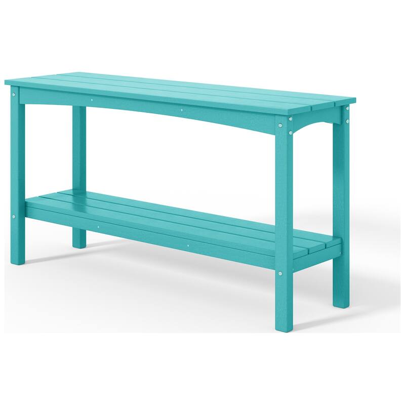 Laguna Hdpe All Weather Outdoor Patio Two Shelf Table