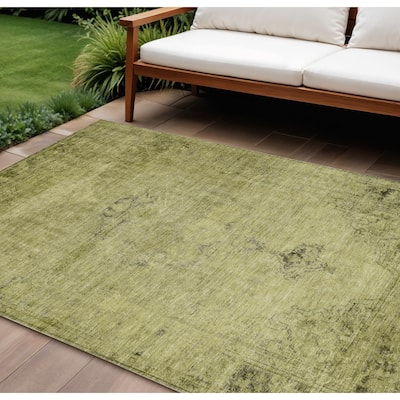 HomeRoots Oriental Traditional Rectangle Outdoor Rug
