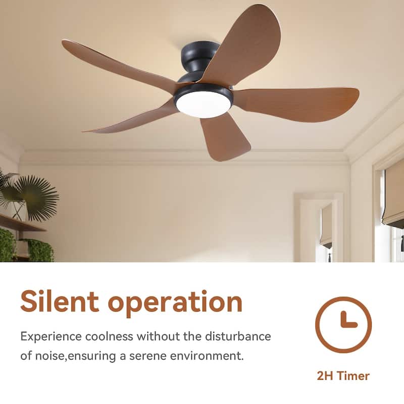 32/36/46/52 inches Low Profile Ceiling Fan with Light and Remote for Living Room Bedroom Kid's Room Patio