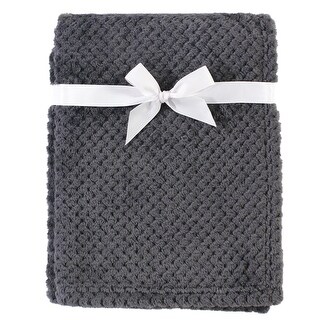Hudson Baby Infant Plush Waffle Blanket, Charcoal, One Size - Charcoal - One Size