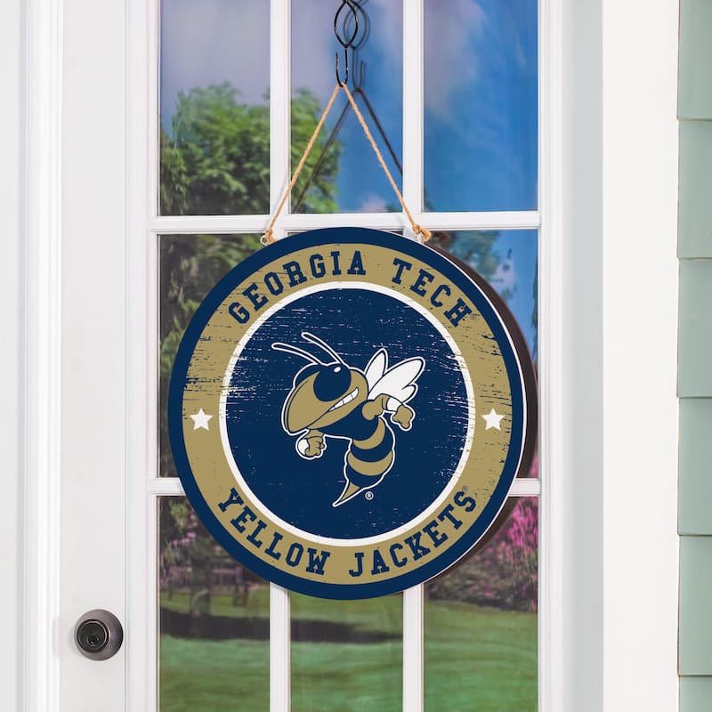 Georgia Tech Wooden Door Decor Wall Sign - Multi-Color