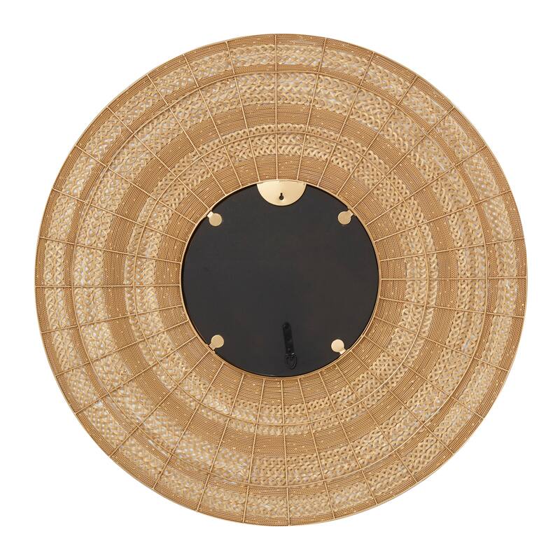 Metal Starburst Wall Mirror - Brown - Roche River Decor - 3"W x 40"L x 40"H