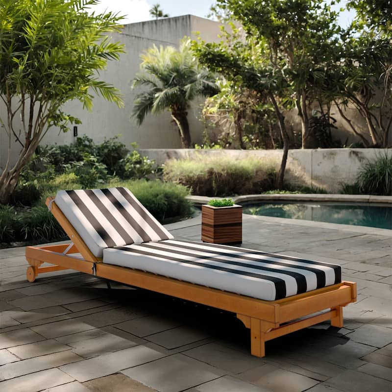 California Umbrella Outdoor Chaise Lounge Cushion, 24" x 78", Memory Foam, Sunbrella Fabric - Cabana Classic