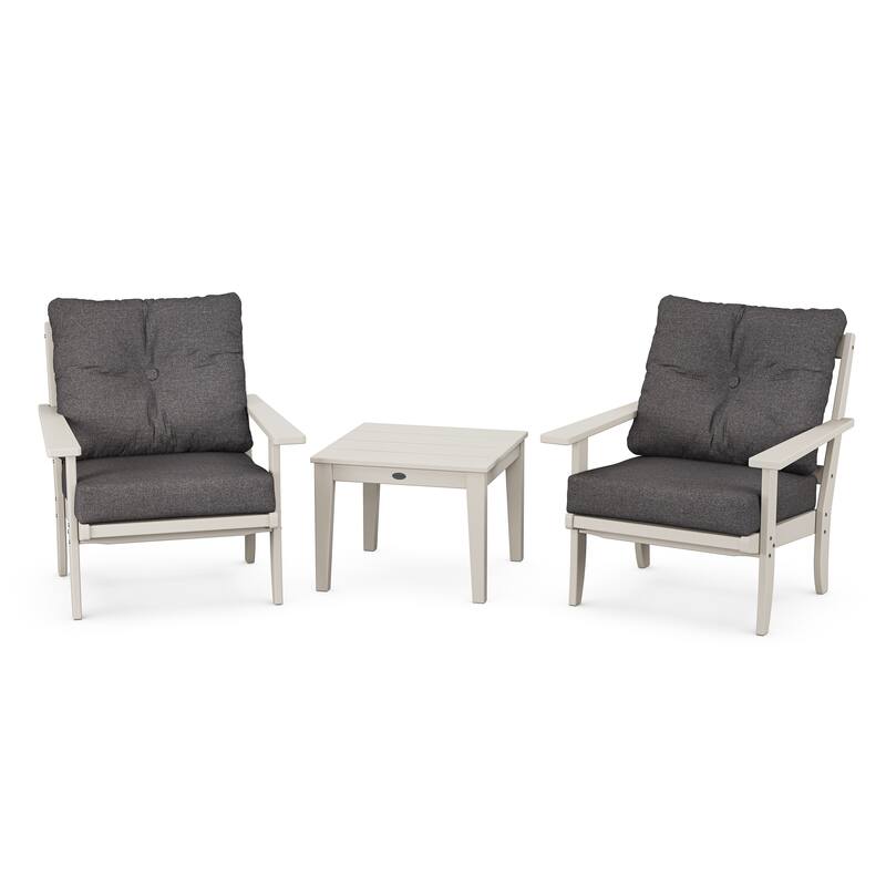POLYWOOD Canyon 3-Piece Deep Seating Set - Sand / Ash Charcoal