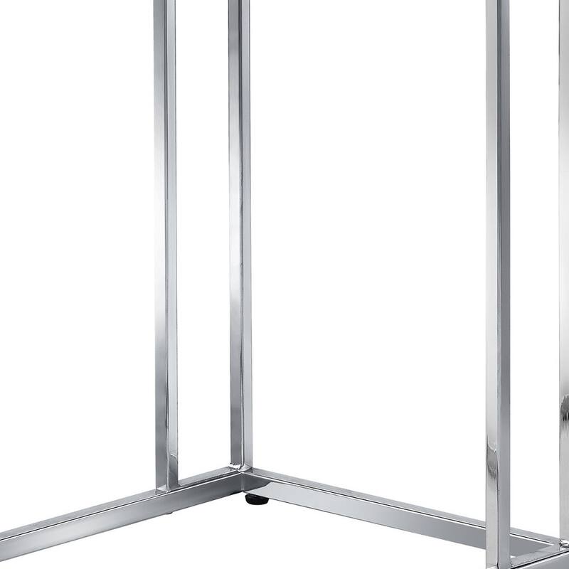 HomeRoots 25" Chrome And Clear Glass Square End Table - 15.75