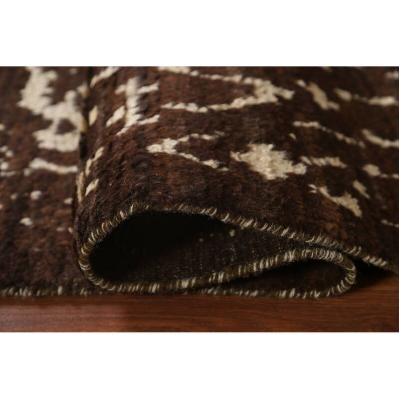 Tribal Moroccan Oriental Wool Area Rug Hand-knotted Office Carpet - 5'4" x 8'5"