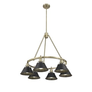 Orwell 6-Light Chandelier in Aged Brass with Matte Black - Gold