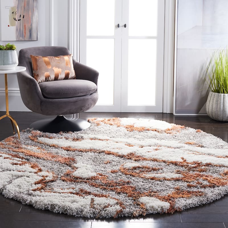 SAFAVIEH Horizon Shag Mukades Abstract 2.5-inch Thick Rug