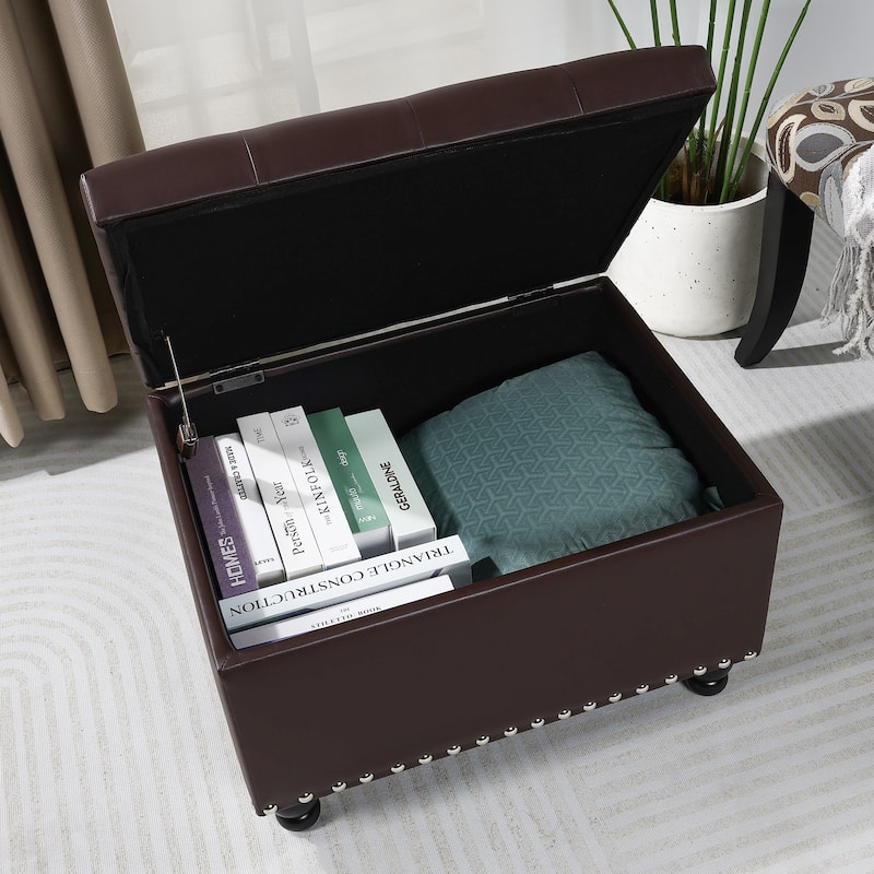Adeco High End Classy Tufted Storage Ottoman Bench Footstool