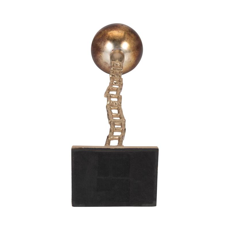 Metal Globe on Base Tealight Candle Holder - Gold, 24 in.