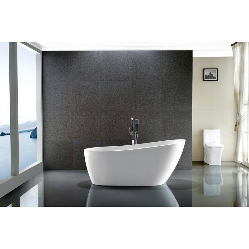 Vanity Art 67" Acrylic Freestanding Soaking Bathtub with Air Bath Option Available