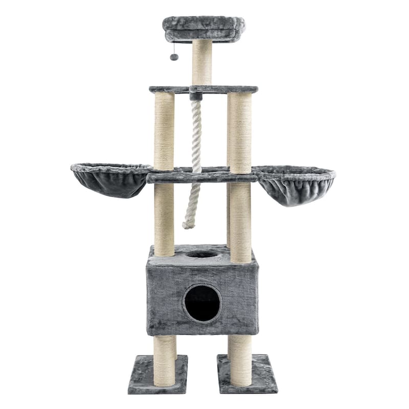 78.7" Large Cat Tree Tower Condo Scratching Post Kitten Play Pet House