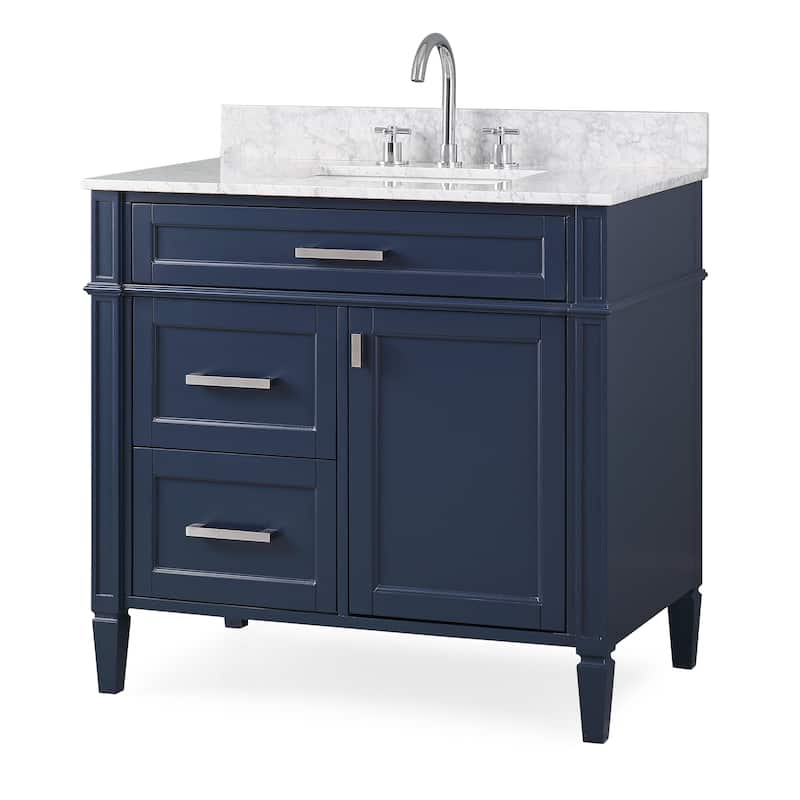 36" Tennant Brand Felix Modern Style Navy Blue Bathroom Vanity