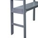 preview thumbnail 7 of 10, Wood Loft Bed with Safety Guardrail, Built-in Desk, Ladder, Grey