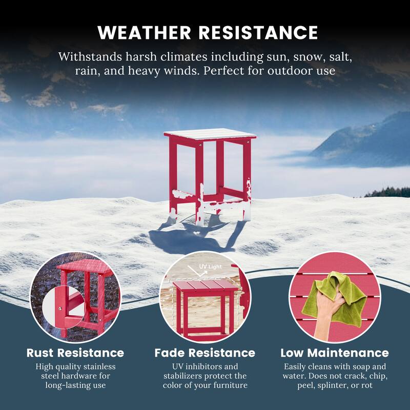 Laguna Hdpe All Weather Outdoor Patio Rocking Chairs With Side Table (3-Piece Set)