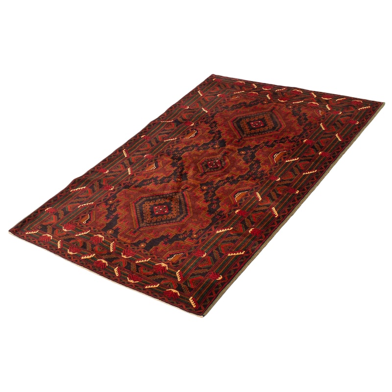 Teimani Red Rug 3'11" x 6'7" - 3'11 x 6'7