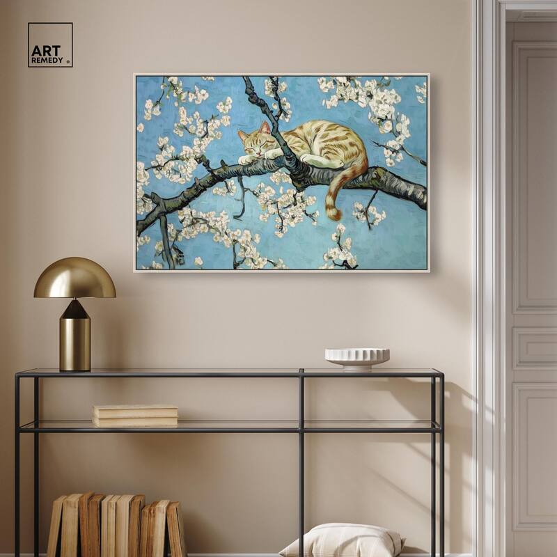 Autumn Blossom Kitten Canvas by Art Remedy