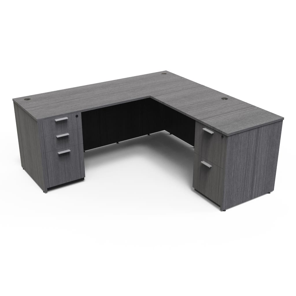 Kai 71x72 Executive Home Office L-Shape Desk w/ Double Drawers